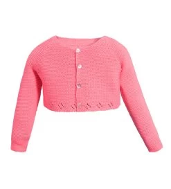 Bolero Strickjacke In Neonrosa