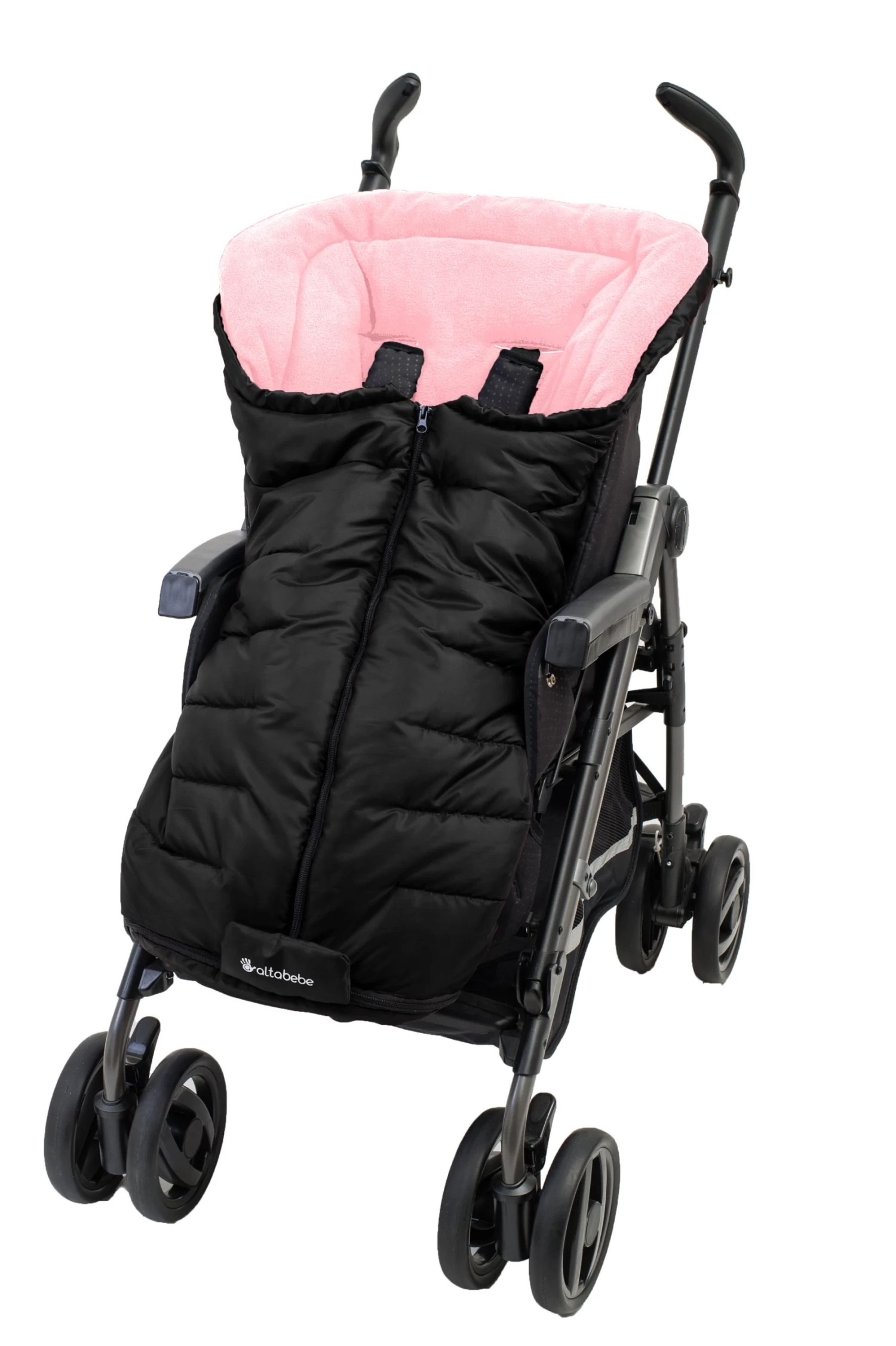 Winterfußsack Active Kollektion In Schwarz / Rosa -9-36 Monate – Bild 2