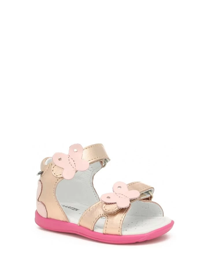 Leder-Sandalen In Gold/ Pink â Bild 2