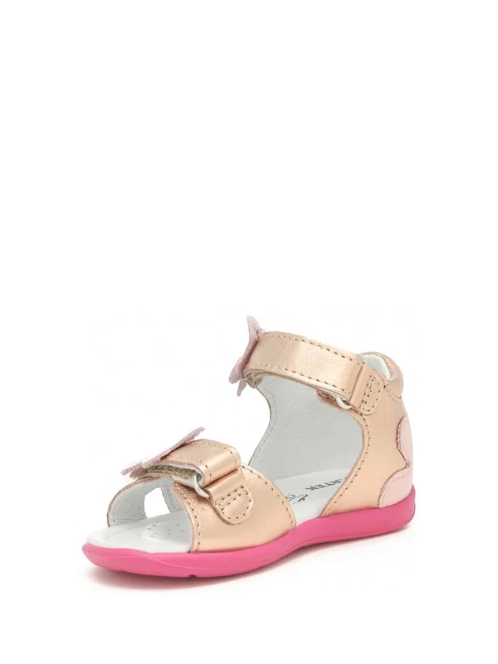 Leder-Sandalen In Gold/ Pink â Bild 3