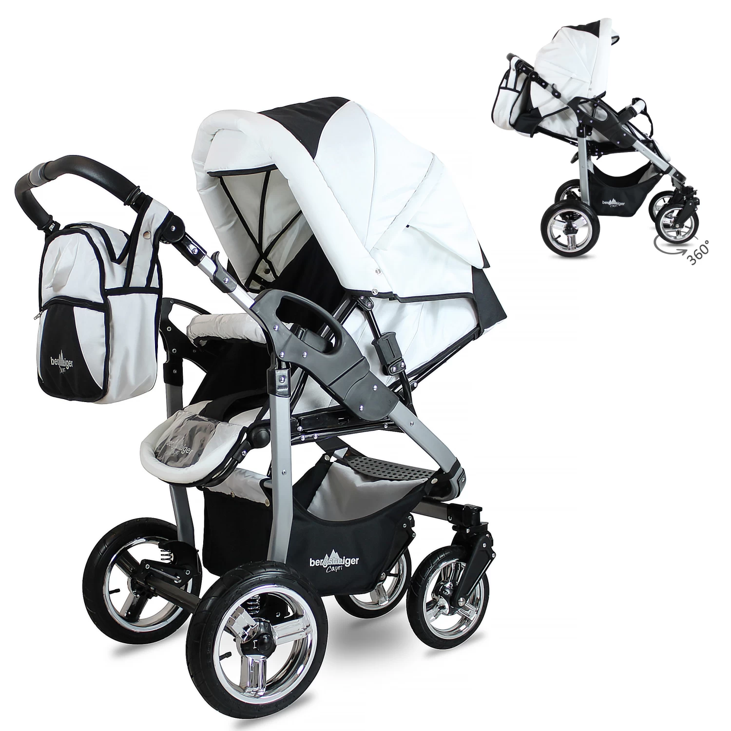 10tlg. Set: Kombi Kinderwagen "Capri" In Grau â Bild 5