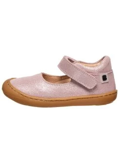 Leder-Spangenballerinas In Rosa