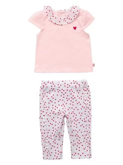 2tlg. Outfit In Rosa/ Weiß