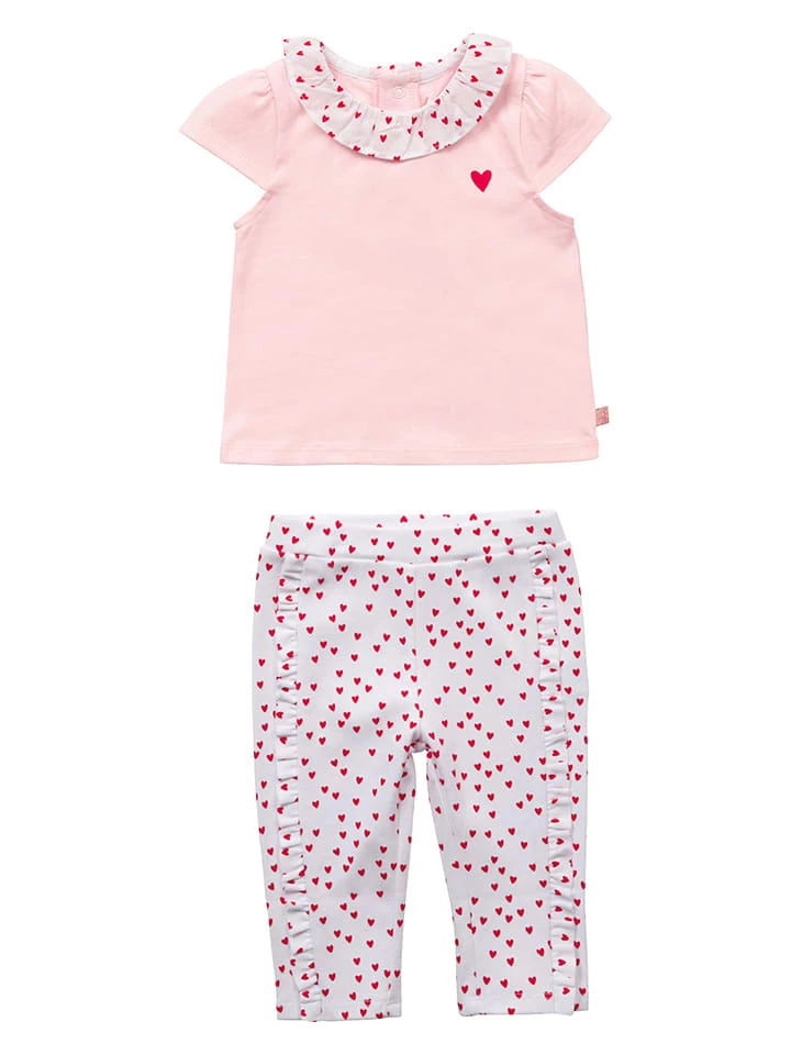 2tlg. Outfit In Rosa/ Weiß