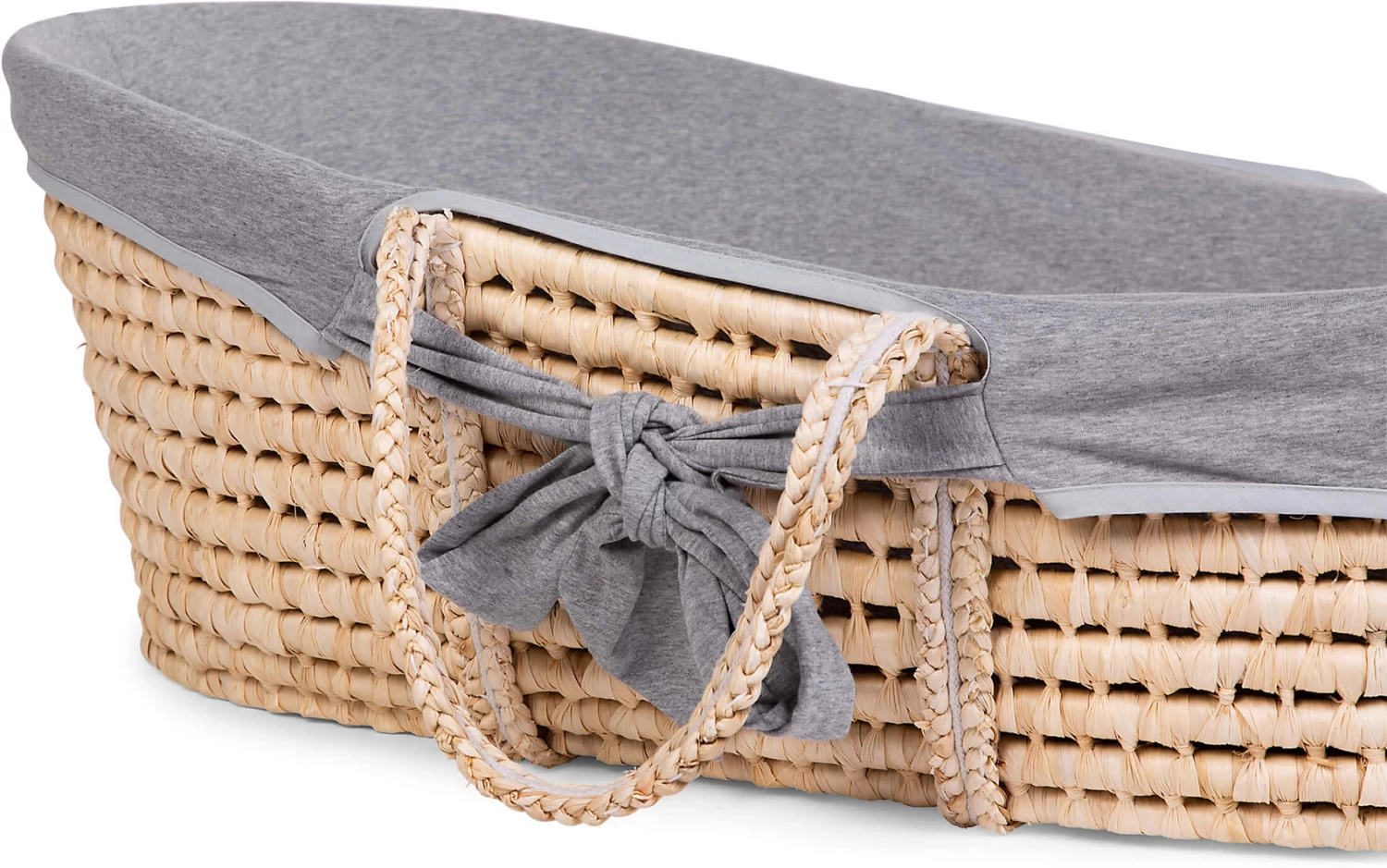 Childhome Moseskorb SOFT CORNHUSK , Natural, Inkl. Matratze Und Jersey Bezug, Grau â Bild 3
