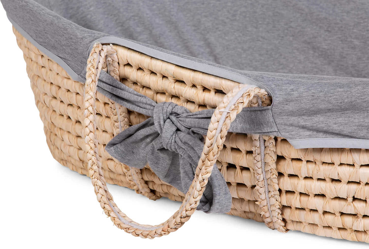 Childhome Moseskorb SOFT CORNHUSK , Natural, Inkl. Matratze Und Jersey Bezug, Grau â Bild 4