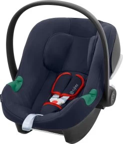 CYBEX Babyschale Aton B2 I-Size Inkl. Base One, Bay Blue-dark Blue