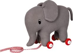 Elefant Auf Holzrollen BabyGlück (gestrickt)