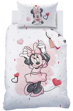 Baby Bettwäsche-Set Flanell "Disney's Minnie Mouse" In Weiß