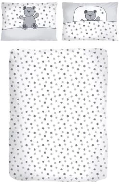 Kinderbettwäsche Bärchen, Silber, Renforcé, 100 X 135 Cm