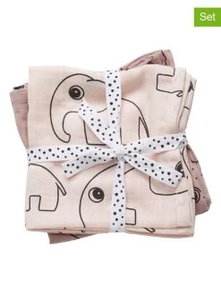 Done By Deer 2er-Set: Mülltucher "Contour" In Rosa - (L)70 X (B)70 Cm