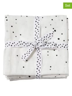 Done By Deer 2er-Set: Mulltücher "Dreamy Dots" In Weiß - (L)70 X (B)70 Cm