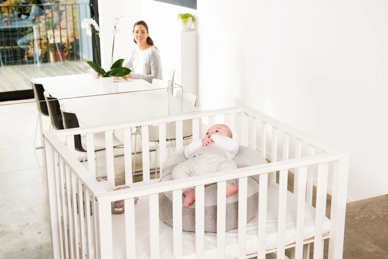 Doomoo Stillkissen Relax Bezug „Classic Gestreift" In Grau – Bild 7