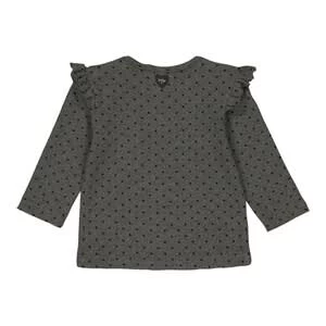 Shirt Langarm Rüsche In Grau – Bild 2