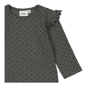 Shirt Langarm Rüsche In Grau – Bild 3