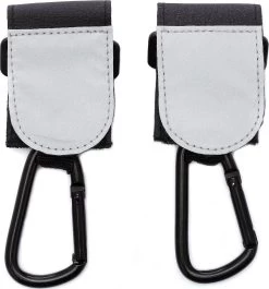 Fillikid Karabinerhalterung Für Kinderwagen Und Buggys Schwarz Mit Reflektor