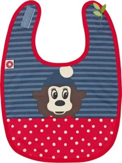 Lätzchen "Petzi Bär" In Blau/ Rot - (L)30 X (B)23 Cm