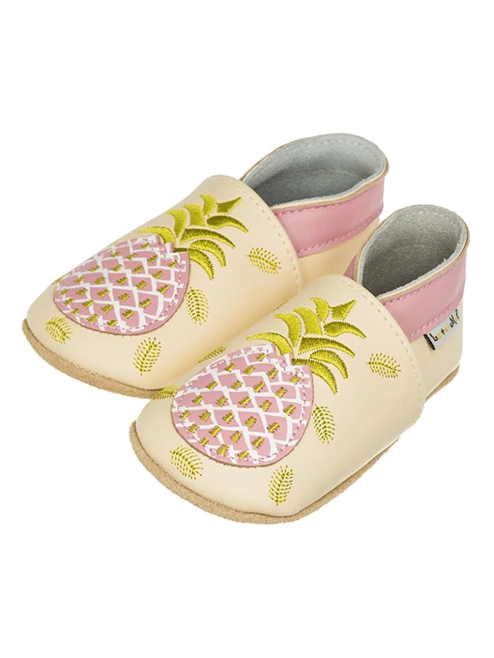 Leder-Krabbelschuhe "Ananas" In Rosa