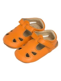 Leder-Krabbelschuhe "Archie" In Orange