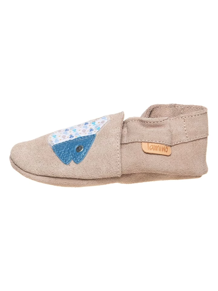 Leder-Krabbelschuhe In Taupe