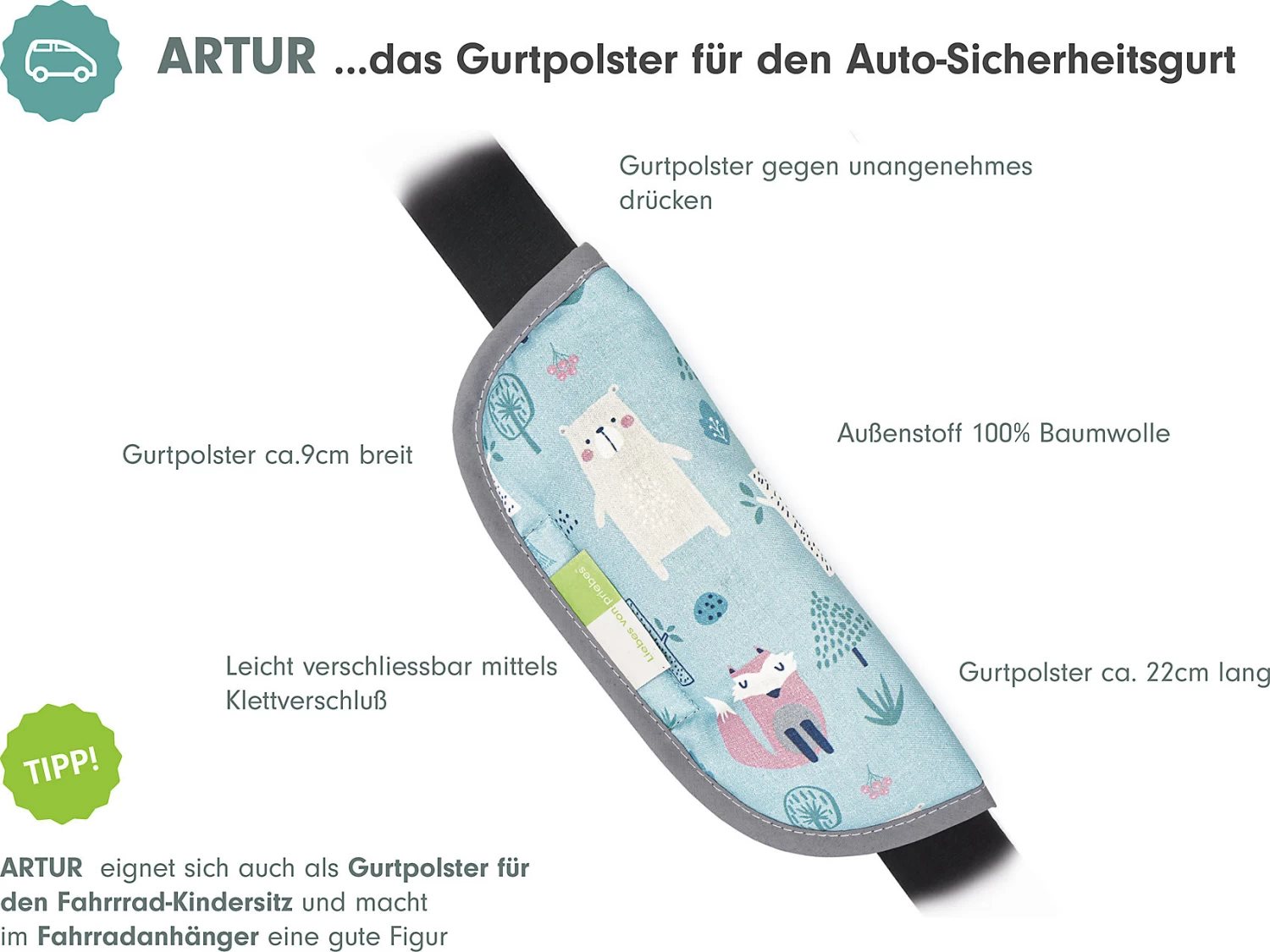 ARTUR Gurtpolster Für Autogurte - Foret – Bild 2