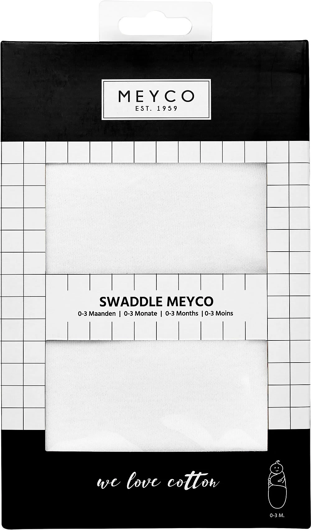 Einschlagdecke Swaddle Uni, 4 - 6 Monate, Weiß – Bild 2