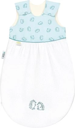 Klimasoft-Sommerschlafsack Cold, Igel Mint, Gr. 90 - TOG 0,5