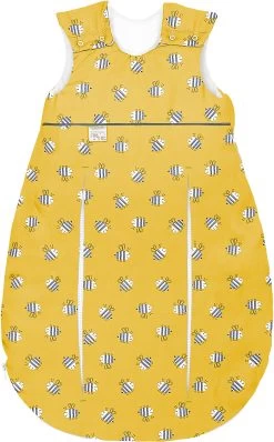 Primaklima Jersey-Schlafsack, Bienchen Mustard, 80 - TOG 2,5