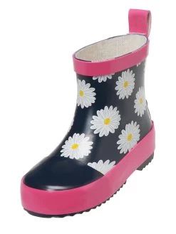 Playshoes Gummistiefel In Dunkelblau/ Pink