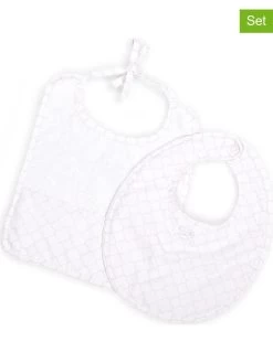 2er-Set: Lätzchen In Weiß/ Rosa - (L)22 X (B)20 Cm