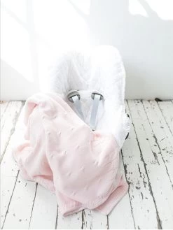 Babyschalenbezug "Little Forest" In Weiß/ Hellrosa