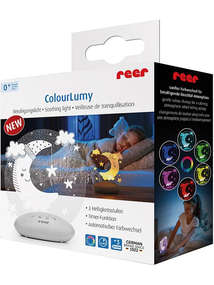 Reer Nachtlicht "Mond" In Grau/ Weiß - (B)14 X (H)16 X (T)9 Cm – Bild 2