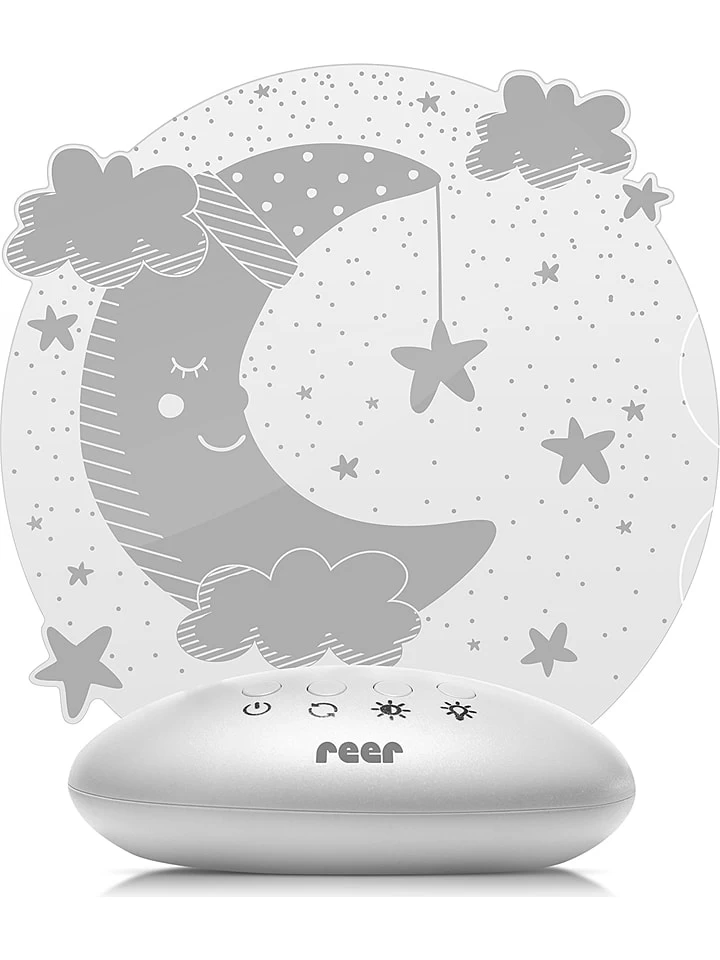 Reer Nachtlicht "Mond" In Grau/ Weiß - (B)14 X (H)16 X (T)9 Cm