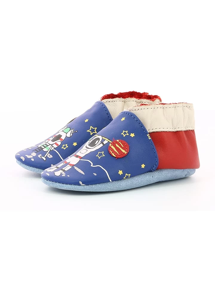 ROBEEZ Leder-Krabbelschuhe "Mister Spaceman" In Blau/ Rot â Bild 3