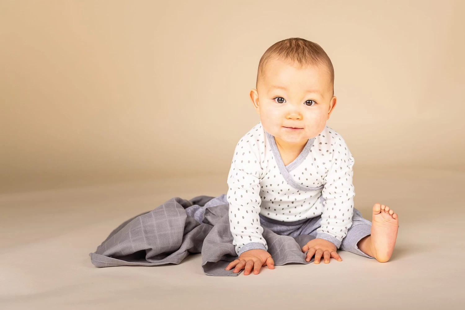 Sense Organics 2-er Set: Bio Baby Mullwindeln "Bios" In Grau-weiß – Bild 2