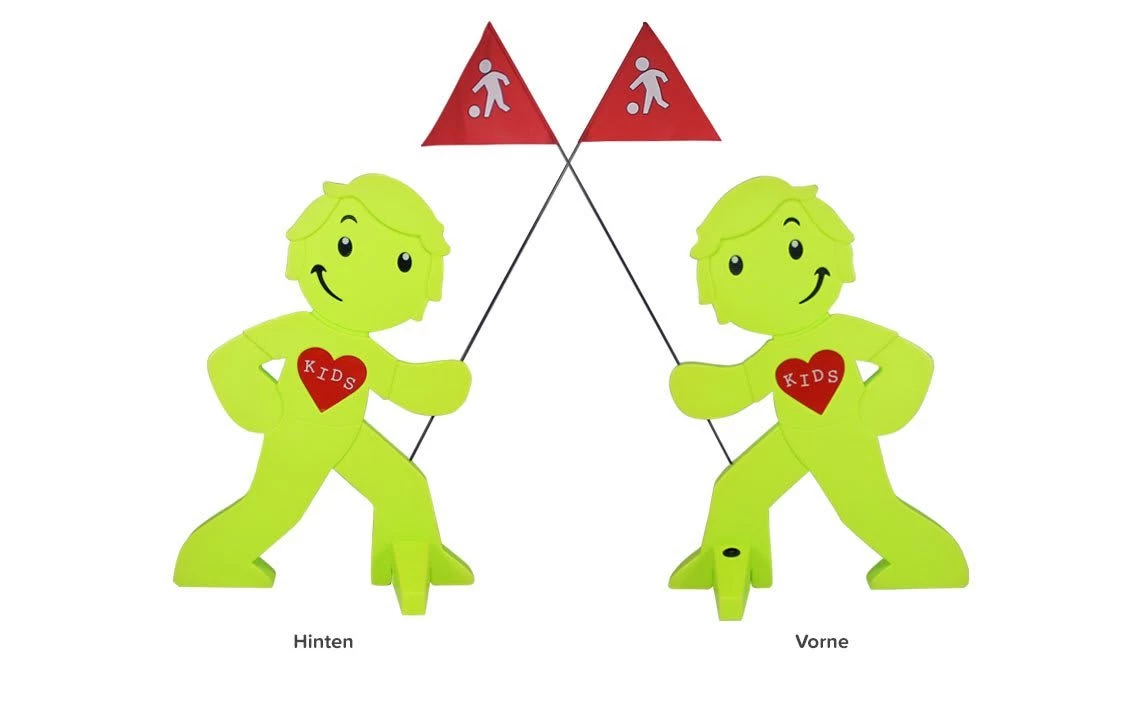 StreetBuddy Warnfigur Für Kindersicherheit In Grün Und Orange, 3-er Pack (1/2) – Bild 5