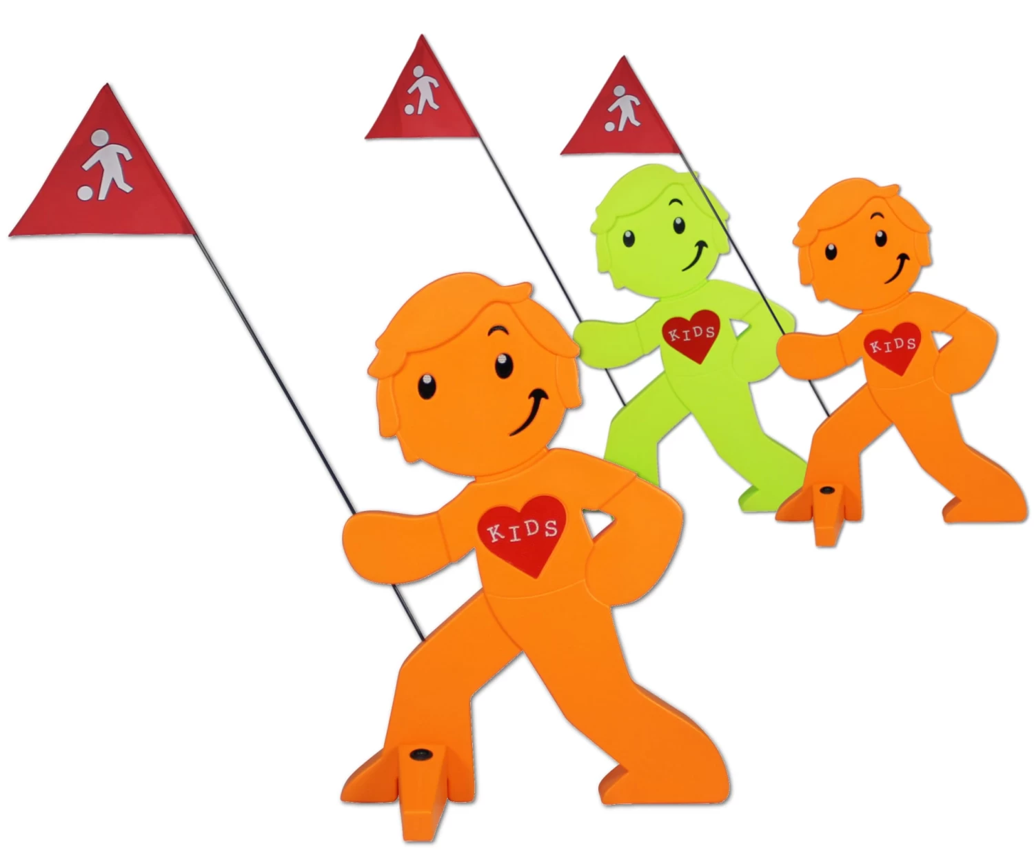 StreetBuddy Warnfigur Für Kindersicherheit In Grün Und Orange, 3-er Pack (1/2)