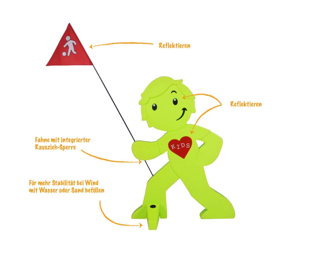 StreetBuddy Warnfigur Für Kindersicherheit In Orange, 10-er Pack – Bild 3