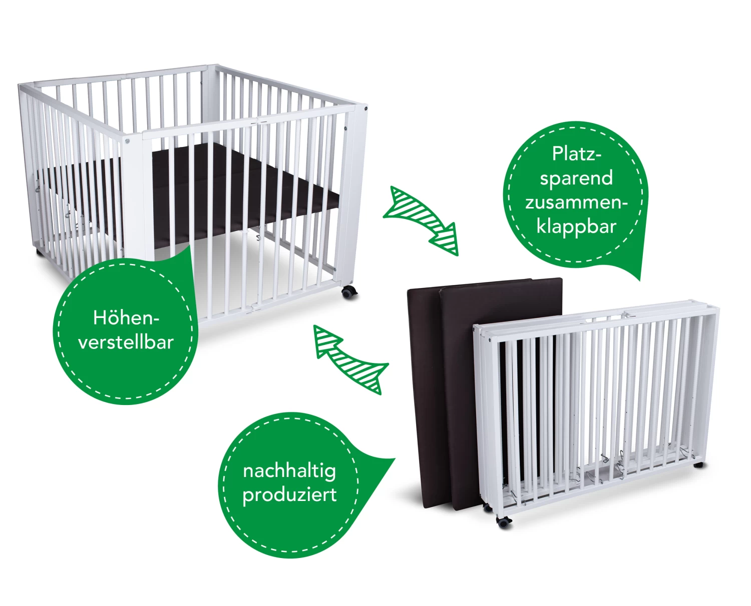 TiSsi 4- Eck Laufgitter "Moritz" In Weiß - Ca. 90 X 86cm – Bild 3