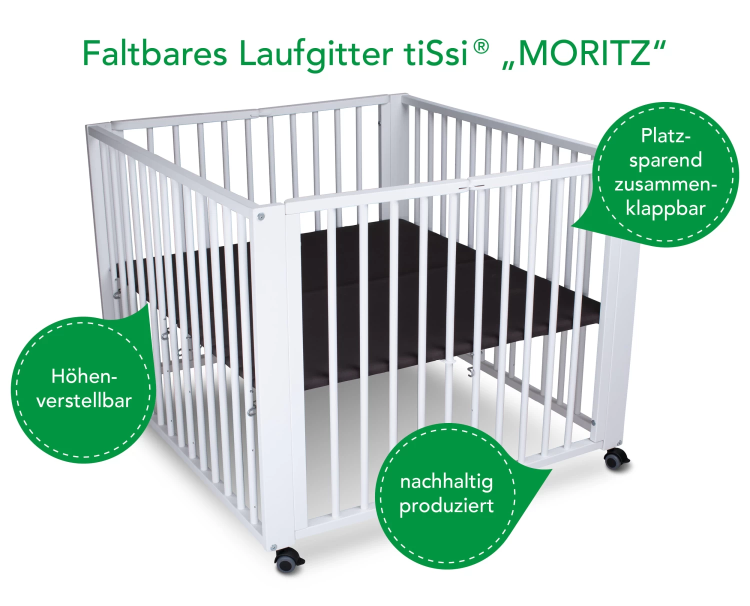 TiSsi 4- Eck Laufgitter "Moritz" In Weiß - Ca. 90 X 86cm – Bild 4