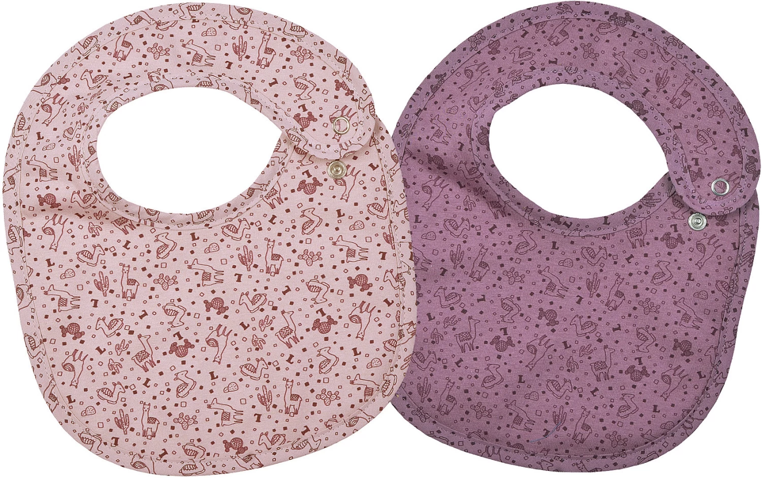 Druckknopflatz 2er Set, Lamas Rosa, 22 X 29 Cm