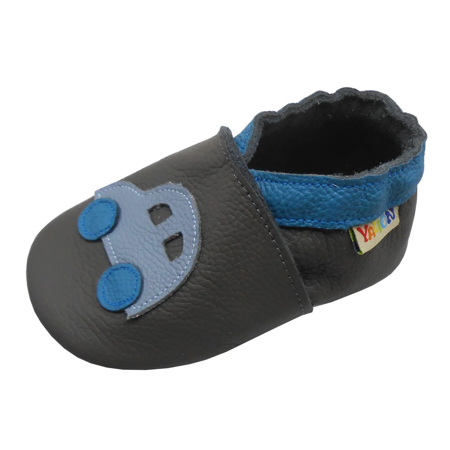 Leder-Krabbelschuhe "Auto" In Dunkelgrau â Bild 3