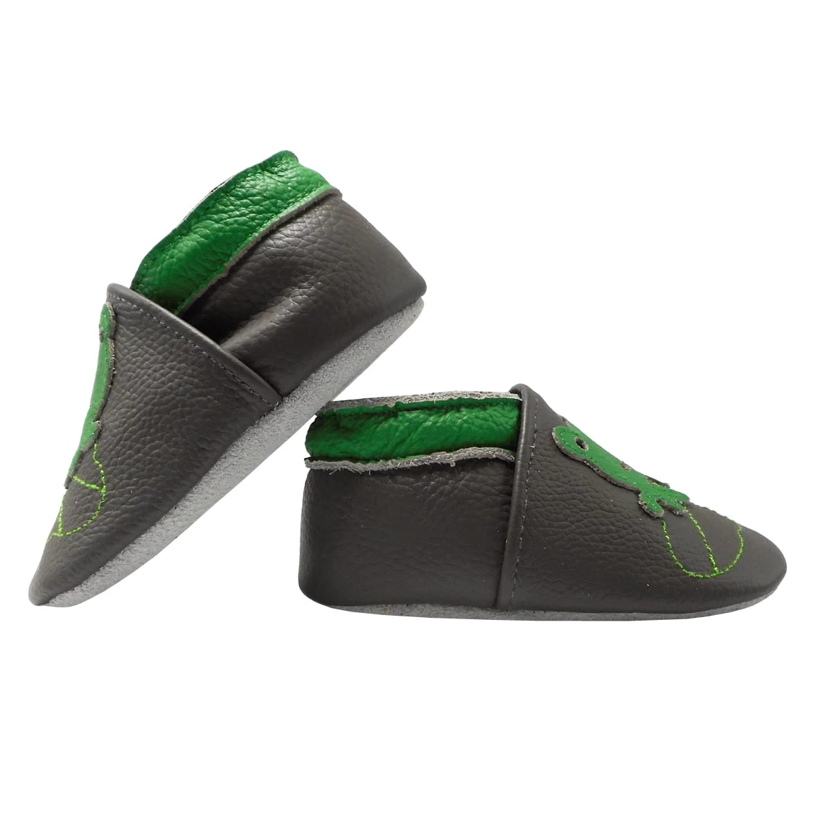 Leder-Krabbelschuhe "Frosch" In Schlamm – Bild 5